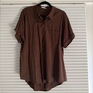 Men's Brown Short Sleeve Shirt